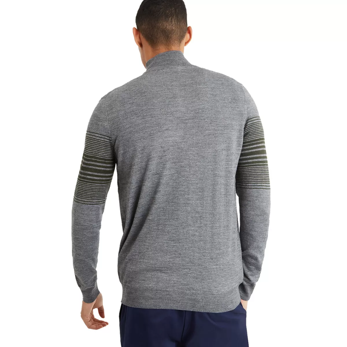 Best Sale Men's Stripe Half Zip Golf Sweater Men Men's Golf Sweaters