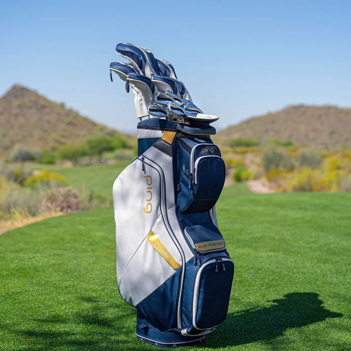 Fashion Ping Ladies G Le3 Traverse Golf Cart Bag Navy/Gold