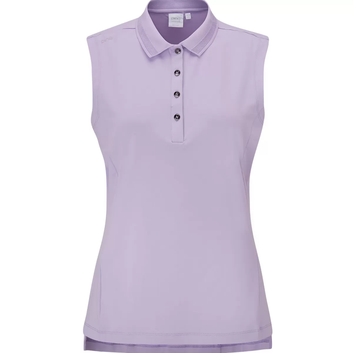 Fashion Ping Ladies Solene Sleeveless Upf Golf Polo Shirt Lilac