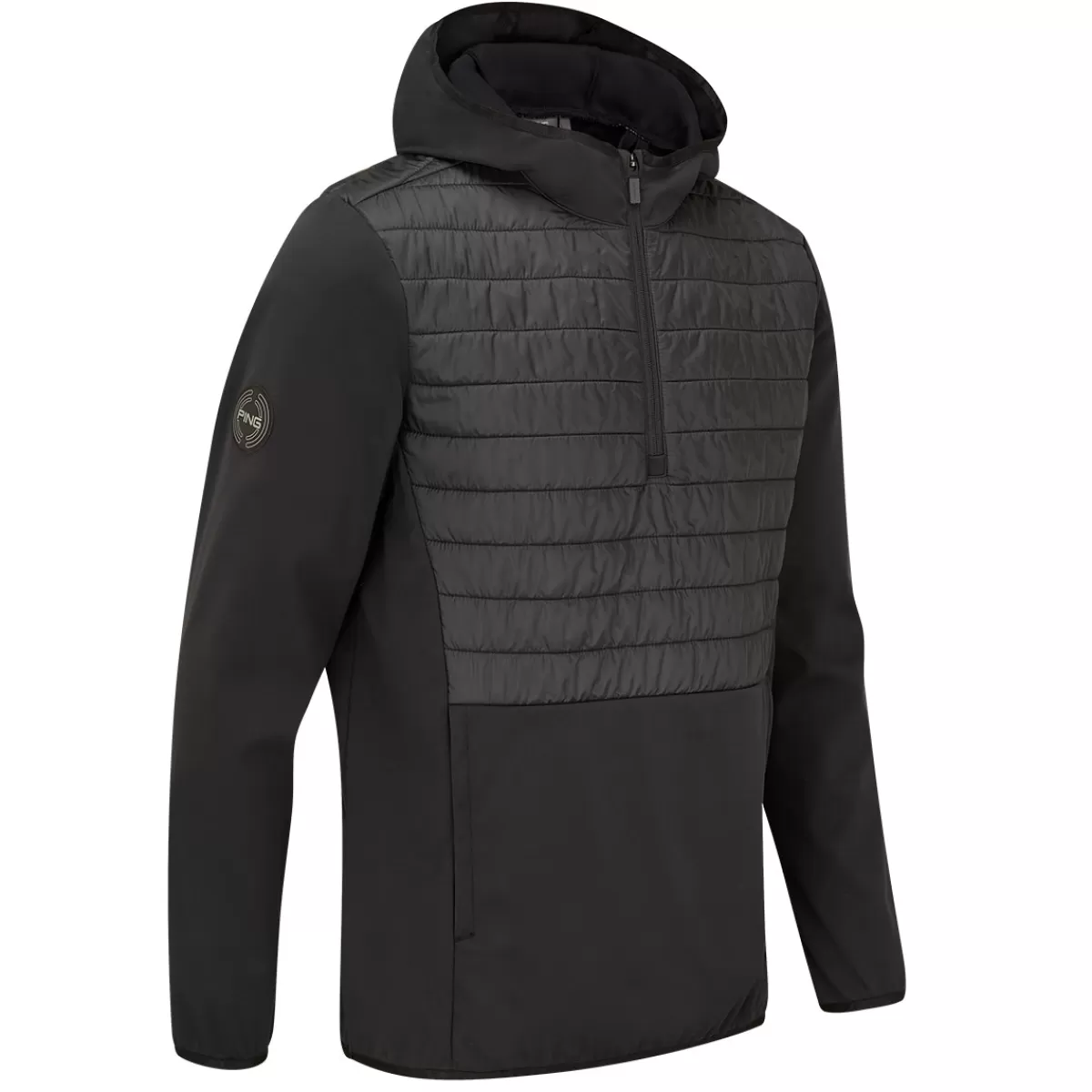 Best Sale Ping Men's Norse S5 Zoned Hooded Half Zip Golf Jacket Black