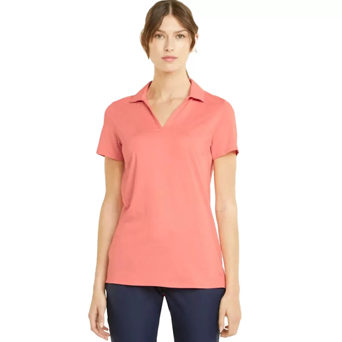 New PUMA Golf Puma Ladies Cloudspun Coast Stretch Golf Polo Shirt Carnation Pink