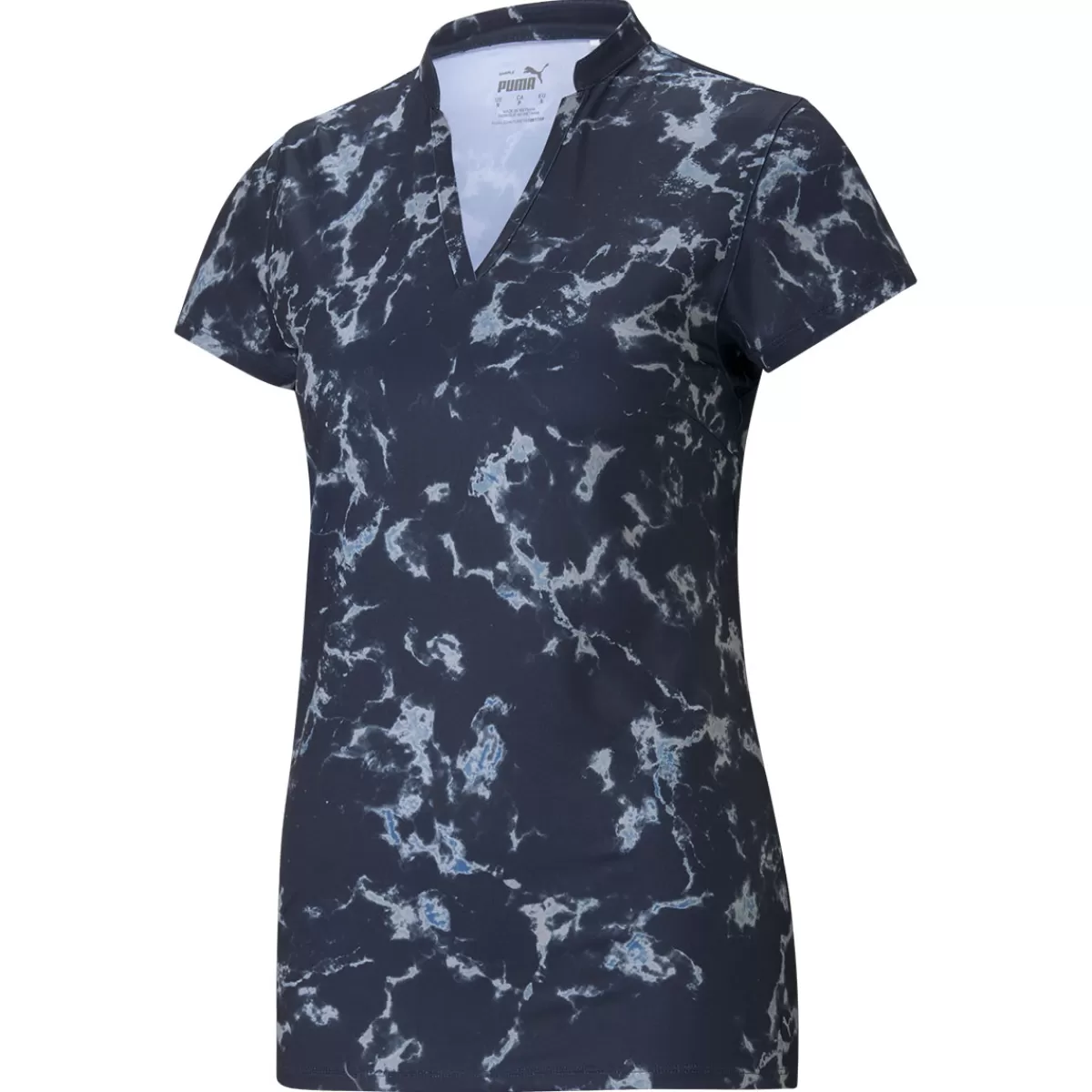 Cheap PUMA Golf Puma Ladies Cloudspun Marble Stretch Golf Polo Shirt Navy Blazer