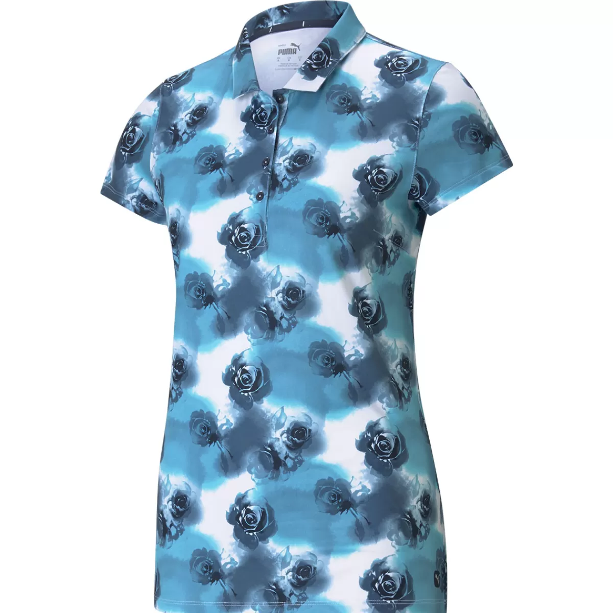 Outlet PUMA Golf Puma Ladies Cloudspun Watercolour Floral Stretch Golf Polo Shirt