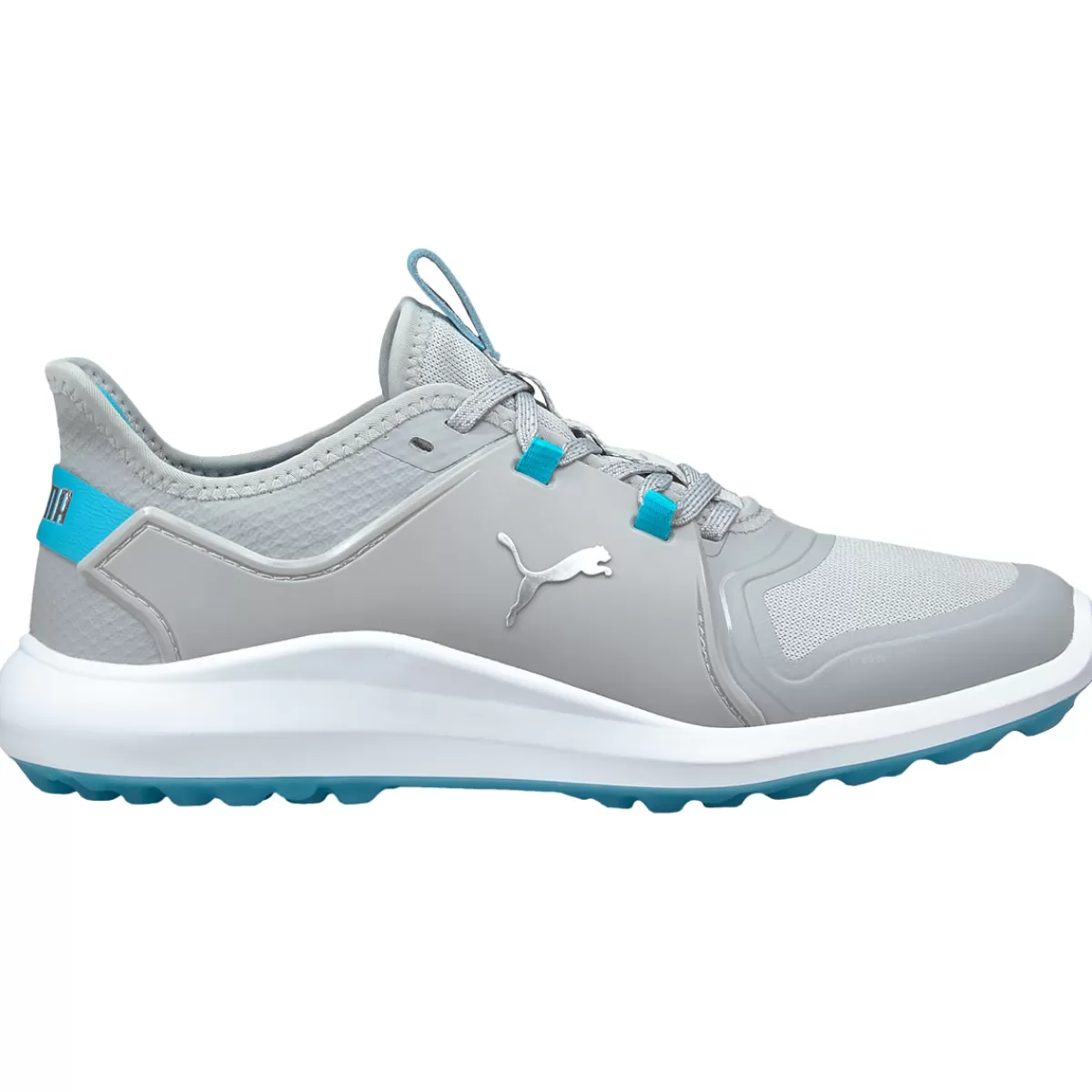 Discount PUMA Golf Puma Ladies Ignite Fasten8 Waterproof Spikeless Golf Shoes High Rise/Silver/Scuba Blue