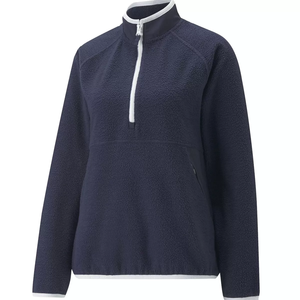 Discount PUMA Golf Puma Ladies Sherpa Half Zip Golf Midlayer Navy Blazer/Bright White