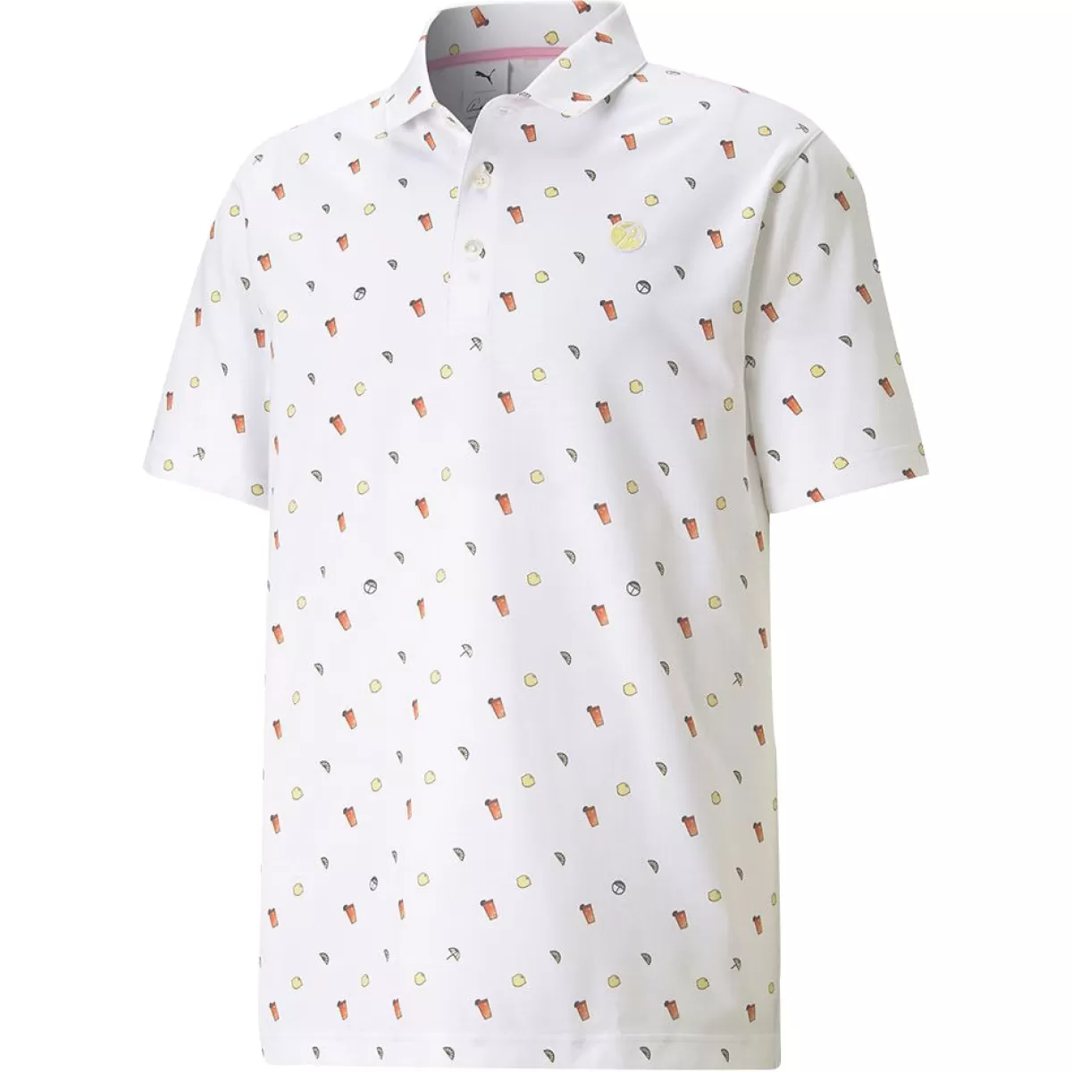 Best Puma Men's Arnold Palmer Cloudspun Lemons Stretch Golf Polo Shirt Men Men's Golf Polo Shirts
