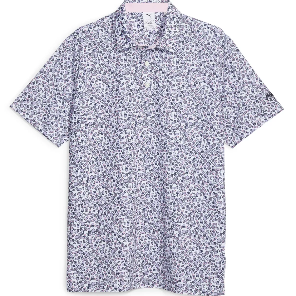 Store PUMA Golf Puma Men's Arnold Palmer Mixer Golf Polo Shirt White/Pink