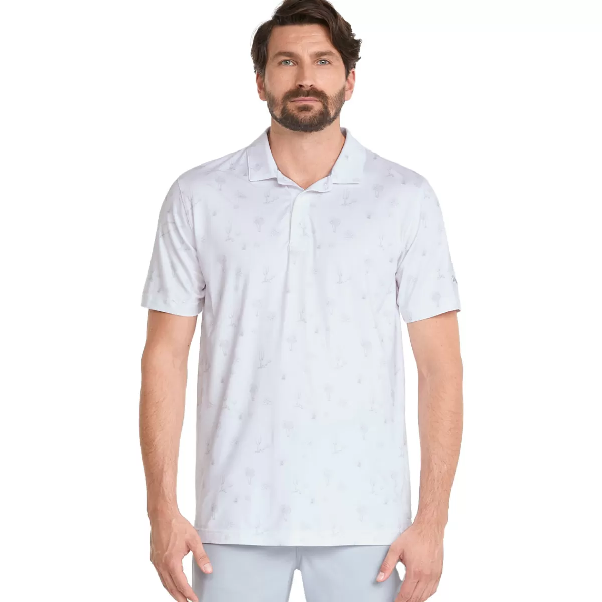 Flash Sale PUMA Golf Puma Men's Cloudspun Conservation Stretch Golf Polo Shirt White/High Rise