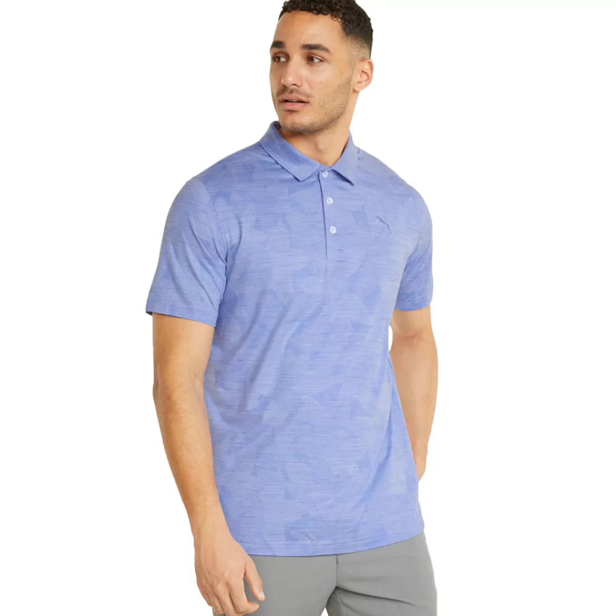 Clearance Puma Men's Cloudspun Leaflet Stretch Golf Polo Shirt Men Men's Golf Polo Shirts