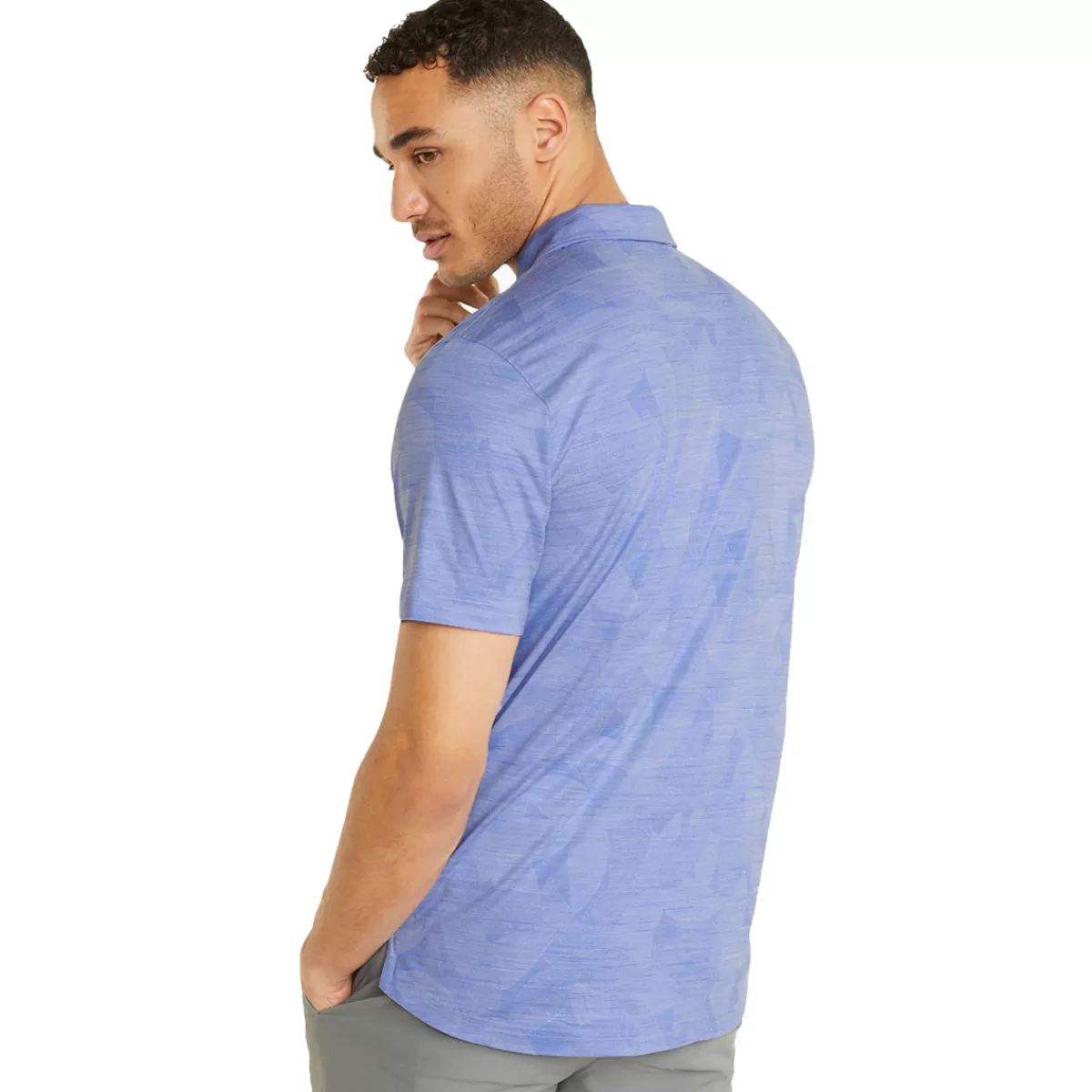 Clearance Puma Men's Cloudspun Leaflet Stretch Golf Polo Shirt Men Men's Golf Polo Shirts
