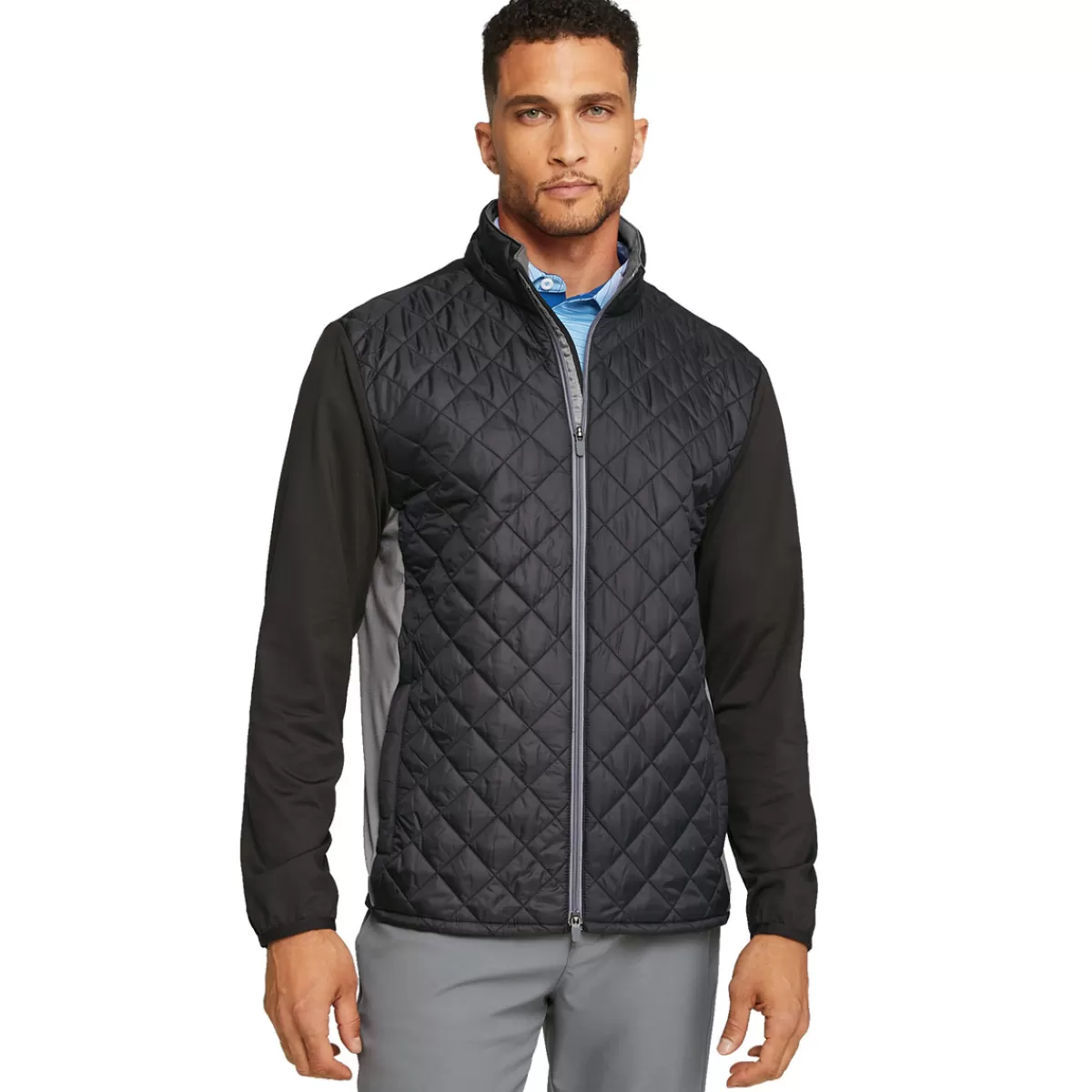 Online Puma Men's Frost Quilted Full Zip Golf Jacket Men Men's Golf Sweaters