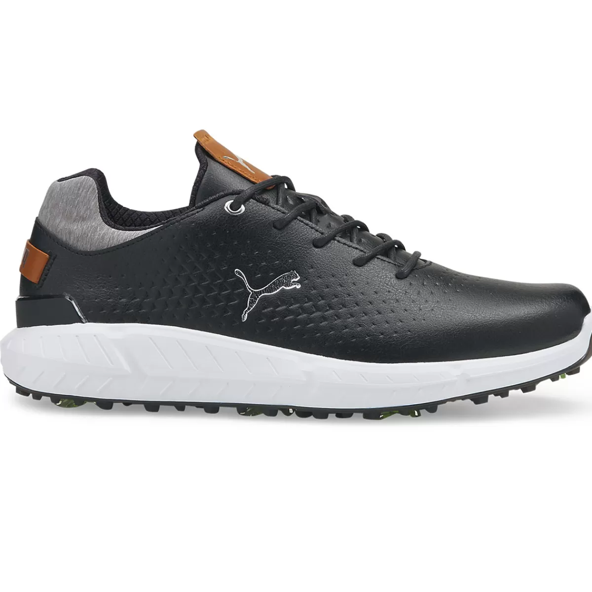 Best Sale PUMA Golf Puma Men's Ignite Articulate Leather Waterproof Spiked Golf Shoes Black/Silver