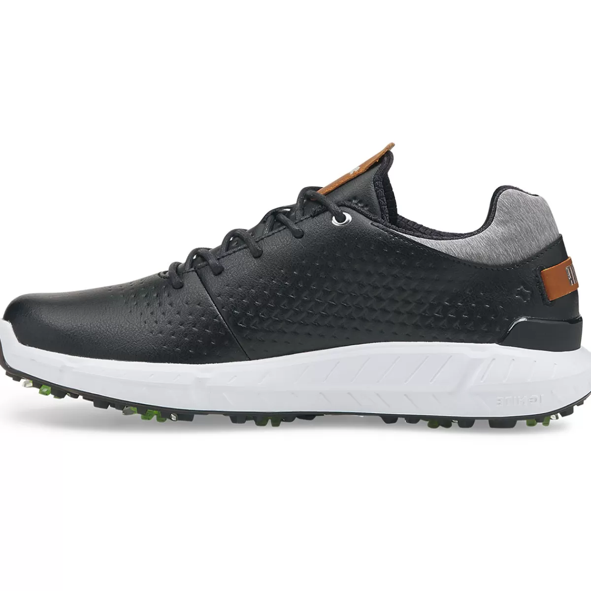 Best Sale PUMA Golf Puma Men's Ignite Articulate Leather Waterproof Spiked Golf Shoes Black/Silver