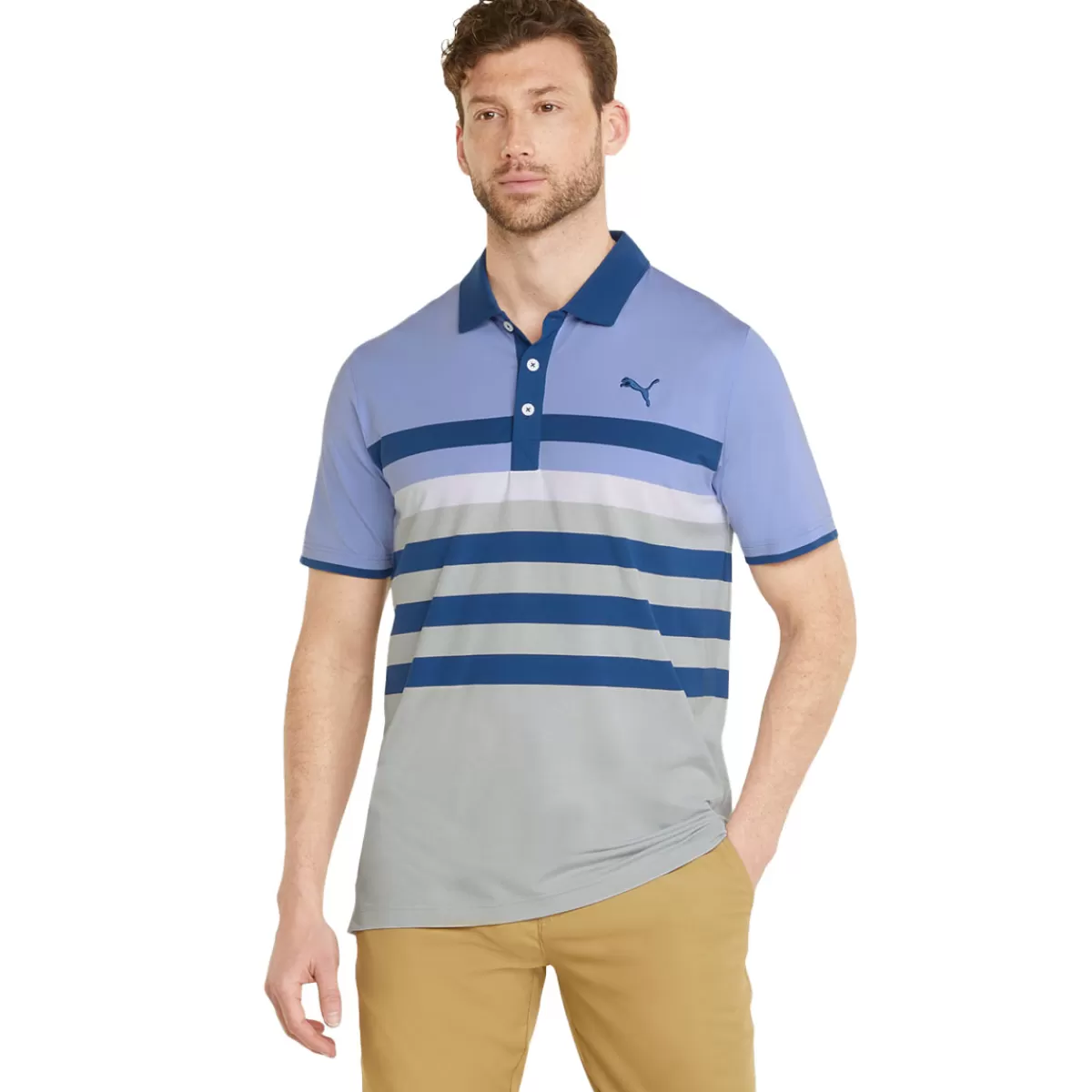 Store PUMA Golf Puma Men's Mattr One Way Stretch Golf Polo Shirt Lavendar Pop/Blazing Blue