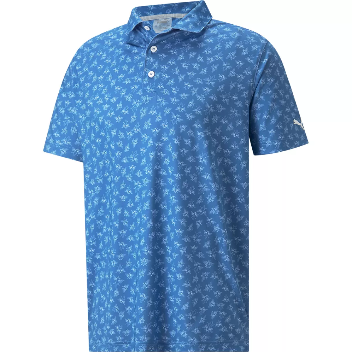 Fashion PUMA Golf Puma Men's Mattr Pollination Stretch Golf Polo Shirt Cobalt/White
