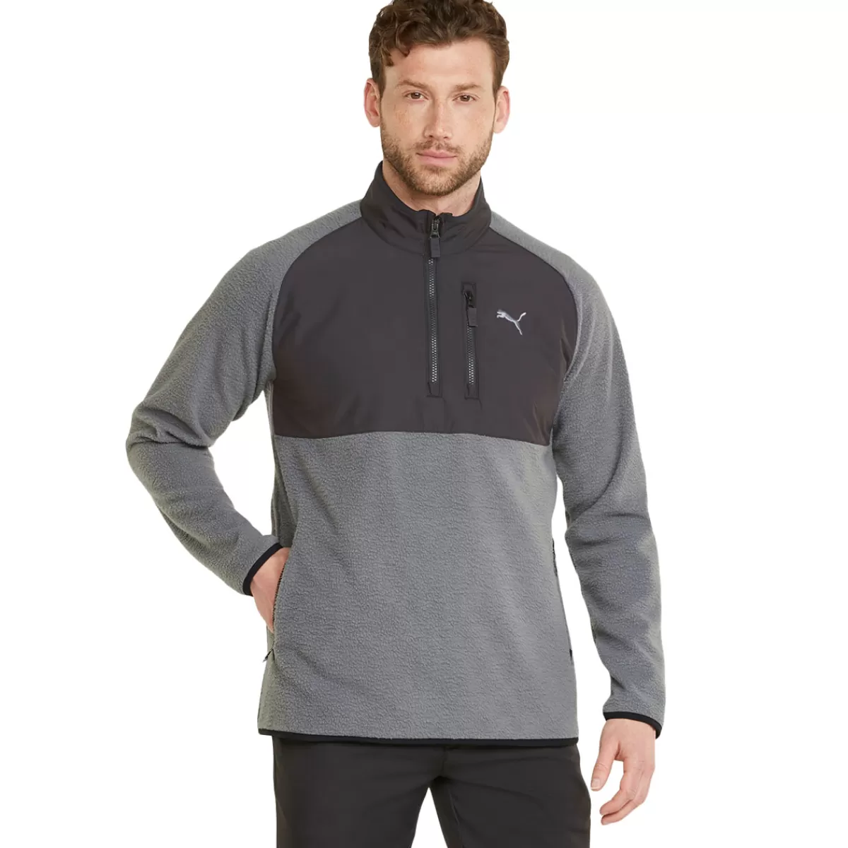 Outlet Puma Men's Sherpa Half Zip Golf Midlayer Men Men's Golf Sweaters