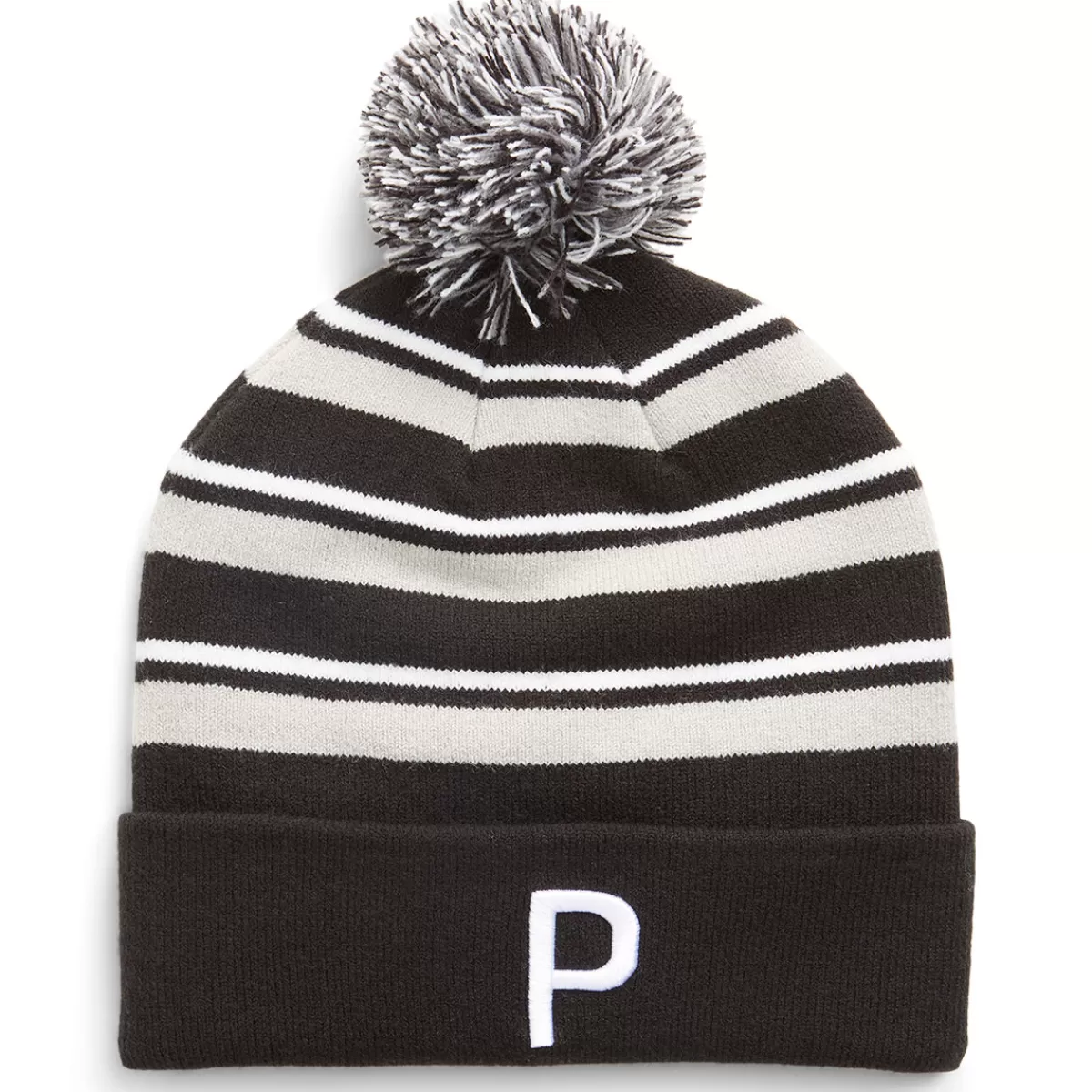 Hot Puma Men's Wrmlbl Stripe Pom Golf Beanie Hat Men Men's Golf Caps & Hats