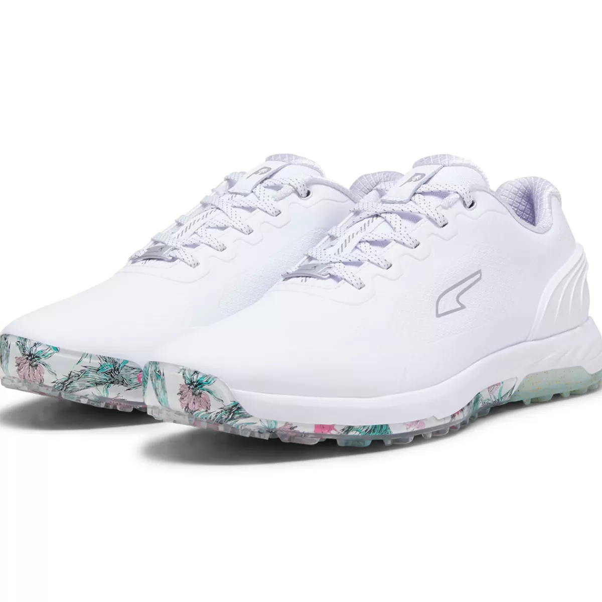 Store PUMA Golf Puma Men's X Palm Tree Crew Alphacat Nitro Waterproof Spikeless Golf Shoes White/Green/Pink
