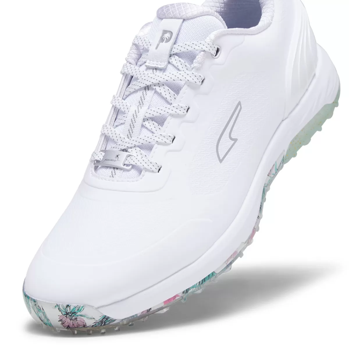 Store PUMA Golf Puma Men's X Palm Tree Crew Alphacat Nitro Waterproof Spikeless Golf Shoes White/Green/Pink
