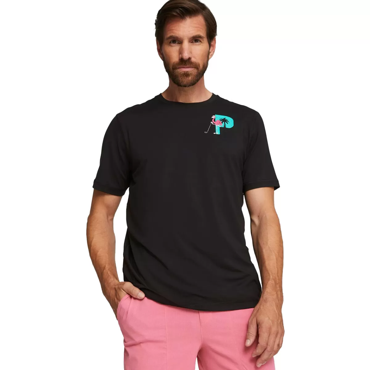 Flash Sale Puma X Palm Tree Crew Graphic Golf T-Shirt Men Men's Golf Polo Shirts
