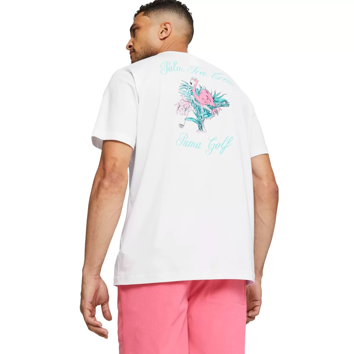 Fashion Puma X Palm Tree Crew Graphic Golf T-Shirt Men Men's Golf T-Shirts