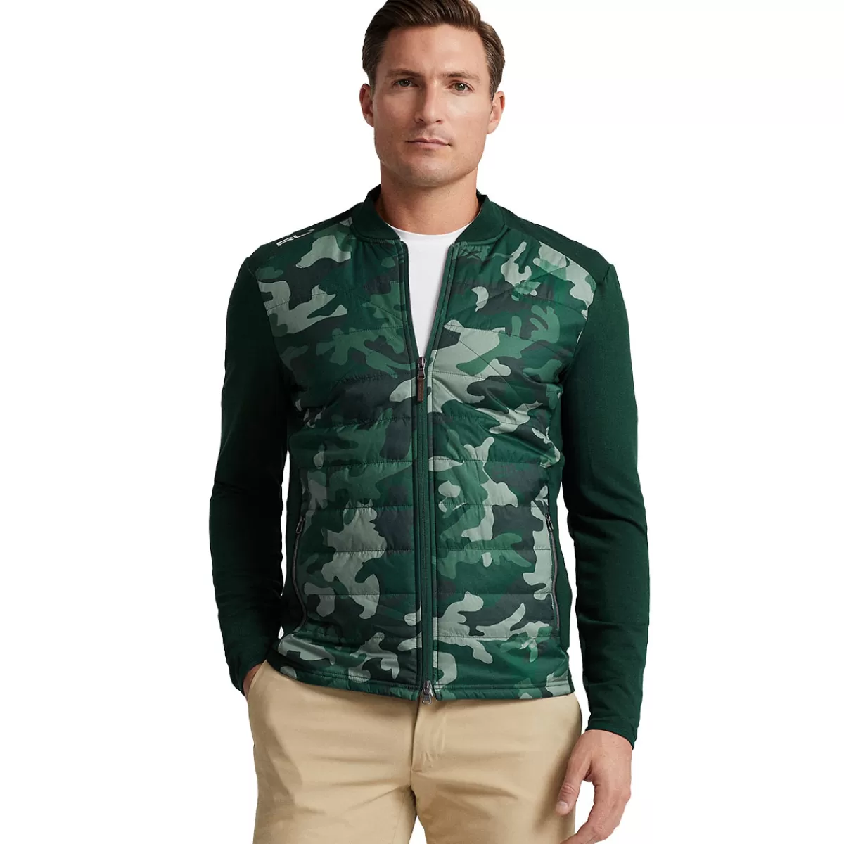 Cheap Golf-Camo Quilted Golf Hybrid Jacket Men Men's Golf Jackets