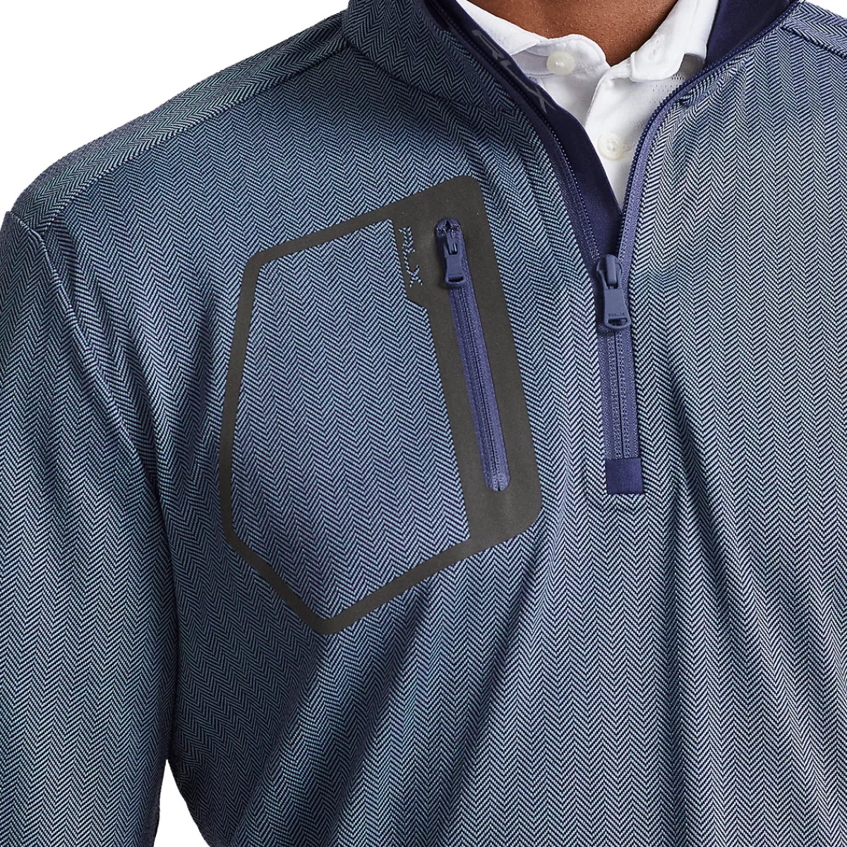 Cheap Men's Classic Fit Luxury Jersey Half Zip Golf Midlayer Men Men's Golf Sweaters