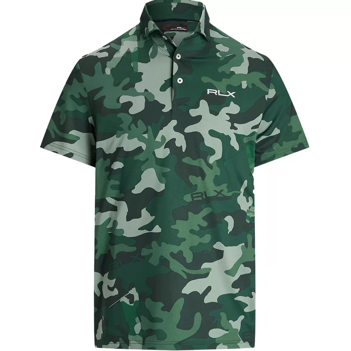 Outlet Ralph Lauren Men's Custom Slim Camo Performance Golf Polo Shirt Moss Agate/Camo Driver