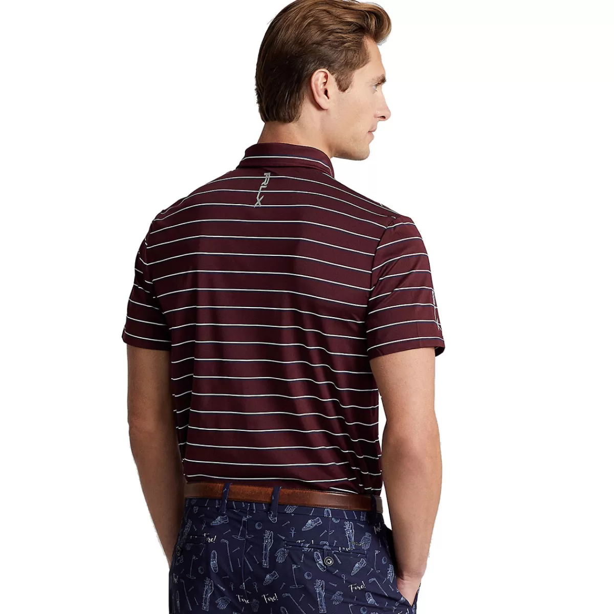 Clearance Ralph Lauren Men's Custom Slim Fit Performance Golf Polo Shirt Ruby