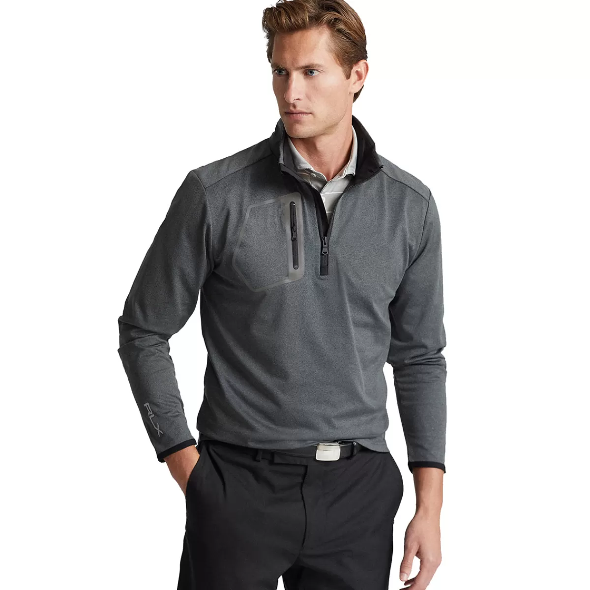 Store Men's Luxury Jersey Half Zip Golf Midlayer Men Men's Golf Sweaters