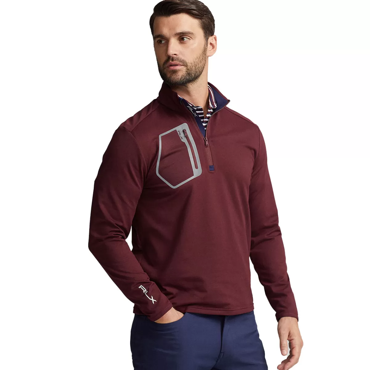 Fashion Men's Luxury Jersey Quarter Zip Golf Mid Layer Men Men's Golf Sweaters