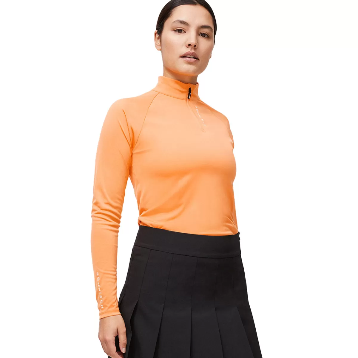 Store Röhnisch Rohnisch Ladies Addy Long Sleeve Golf Mid Layer Blazing Orange