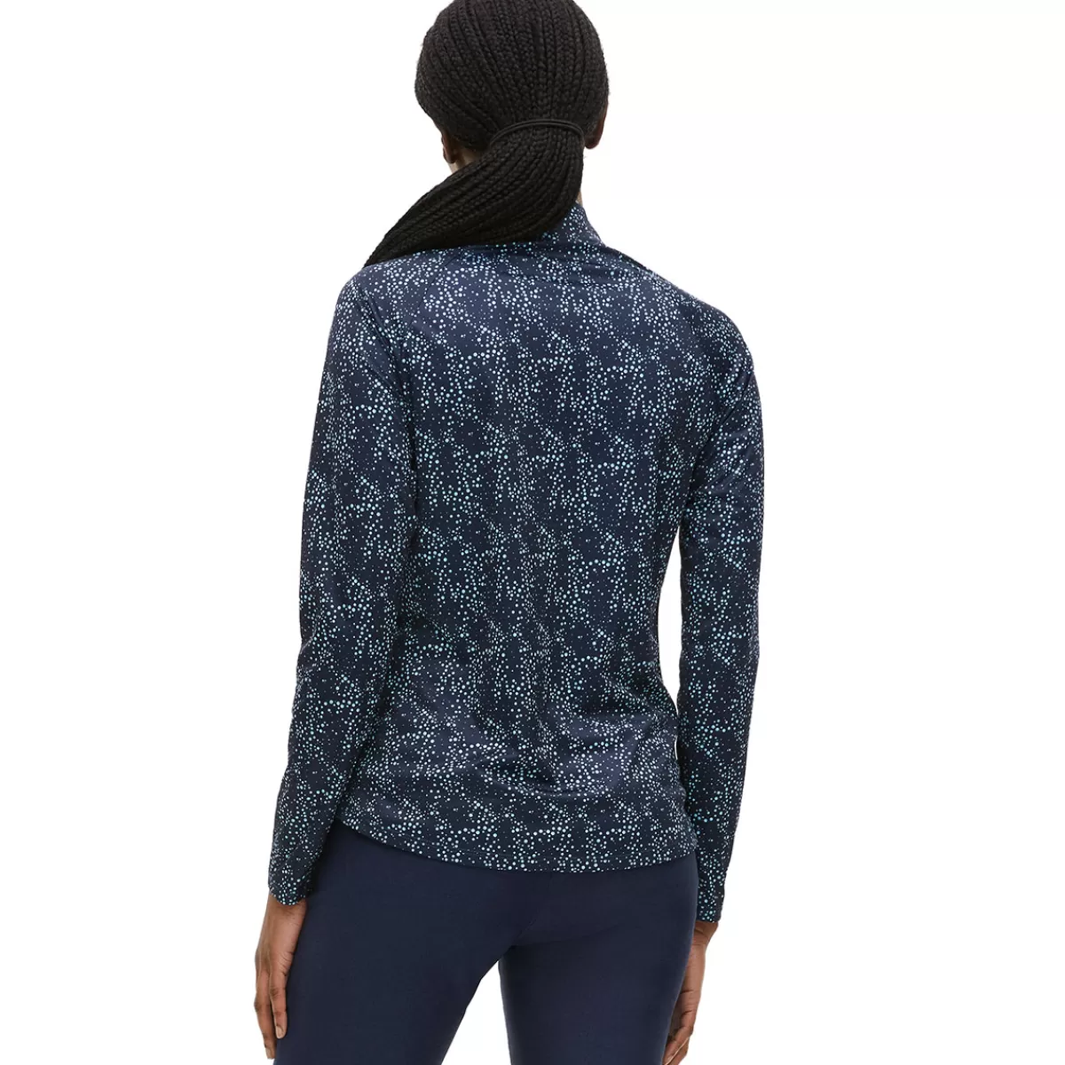 Flash Sale Röhnisch Rohnisch Ladies Addy Print Long Sleeve Golf Mid Layer Space Dot Navy