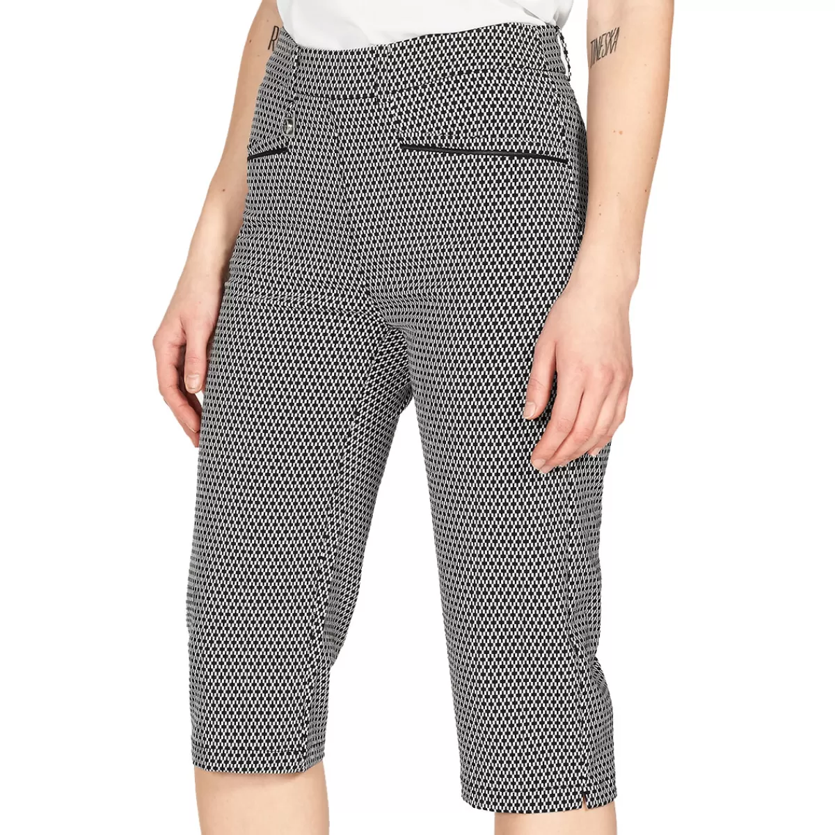 Cheap Röhnisch Rohnisch Ladies Smooth Pirate Stretch Golf Trousers Black/White Check