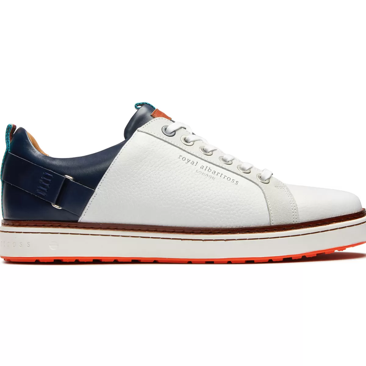 Shop Royal Albartross Men's Solstice Spikeless Golf Shoes White/Navy