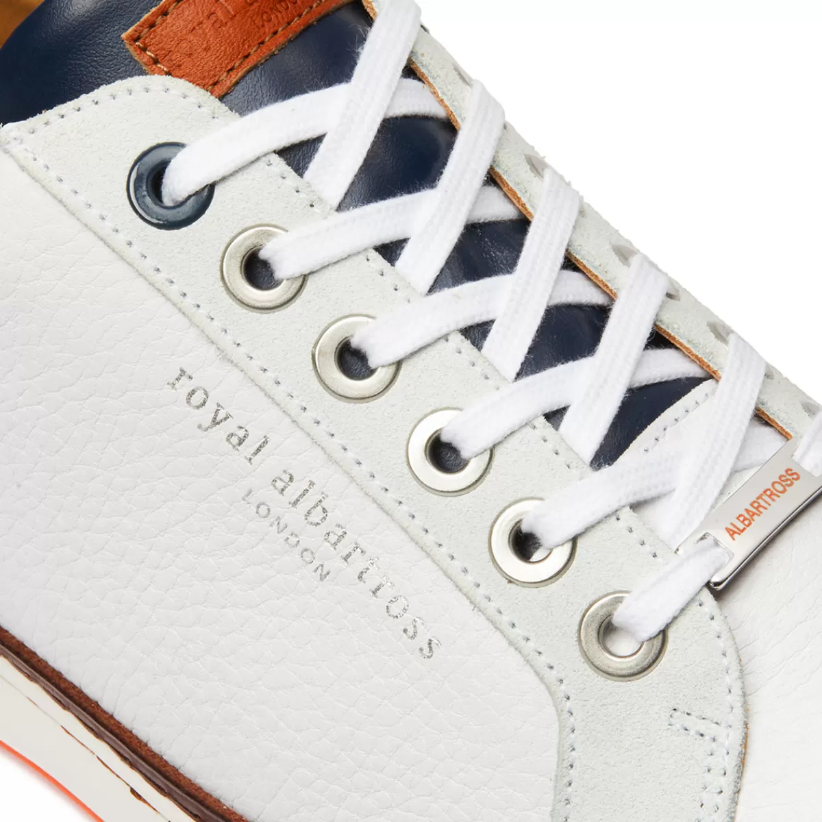 Shop Royal Albartross Men's Solstice Spikeless Golf Shoes White/Navy