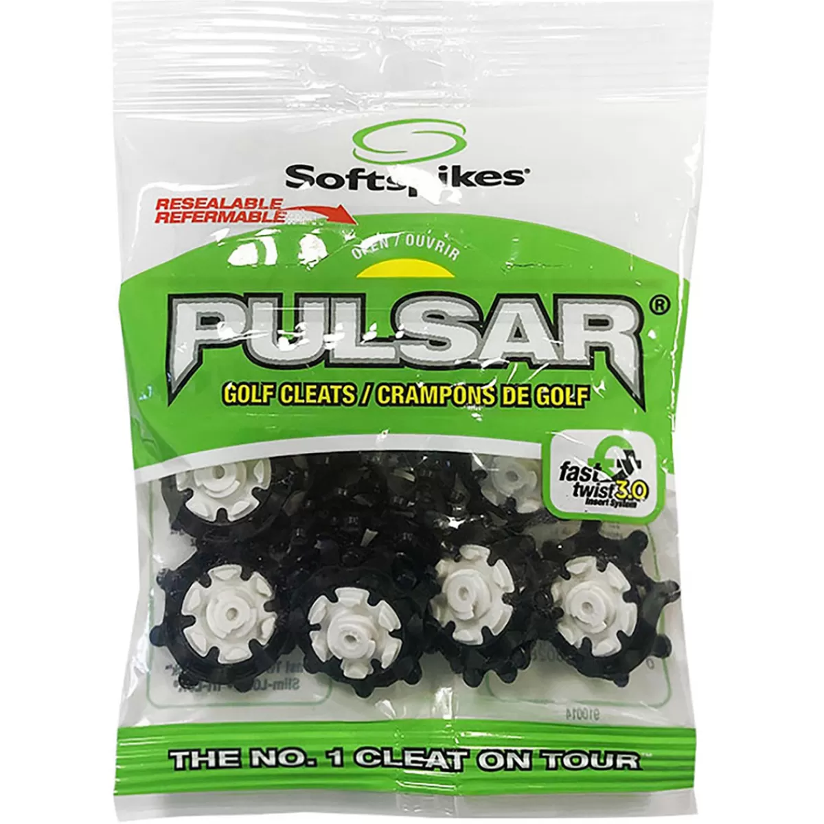 New Softspikes Softgolf Spikes Pulsar Fast Twist 3.0 Golf Spikes Black/White