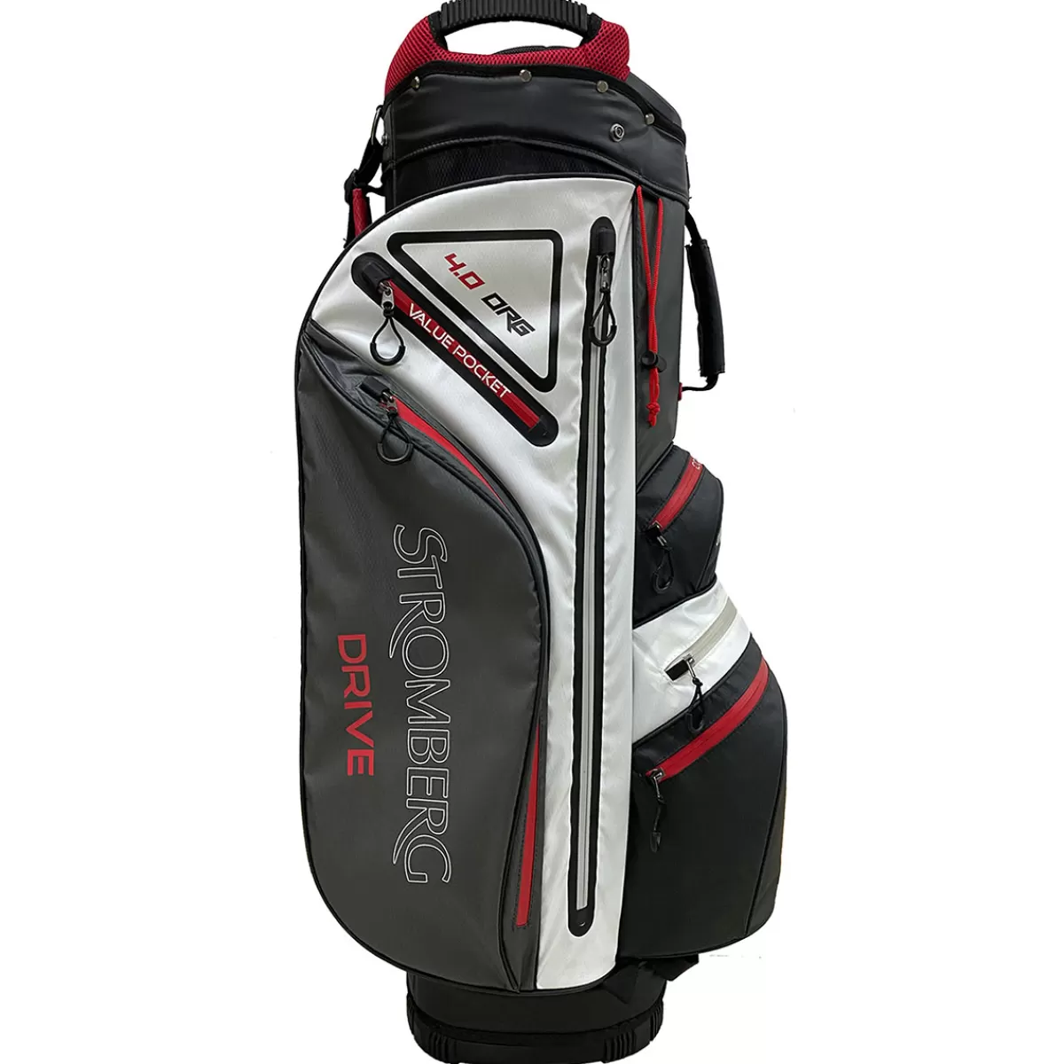 Shop Stromberg Drive Organiser 4.0 Waterproof Golf Cart Bag Black/ White/ Red