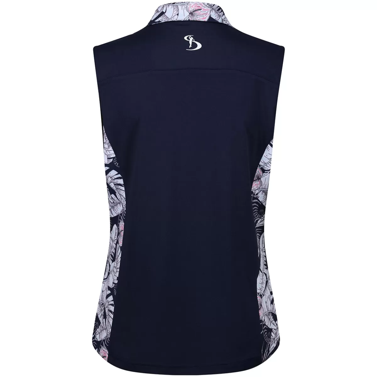 Outlet Stromberg Ladies Leaf Print Sleeveless Stretch Golf Polo Shirt
