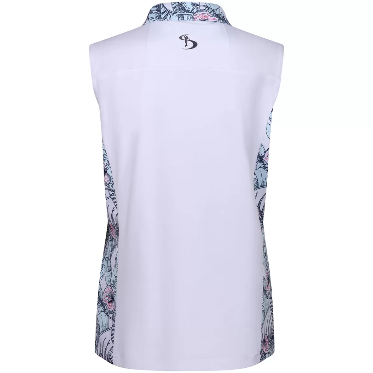 Best Stromberg Ladies Leaf Print Sleeveless Stretch Golf Polo Shirt