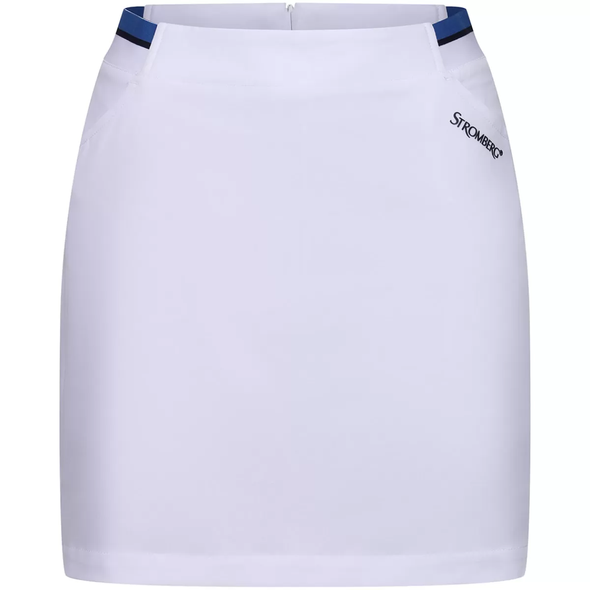 New Stromberg Ladies Sophia Stretch Golf Skort White/Cobalt