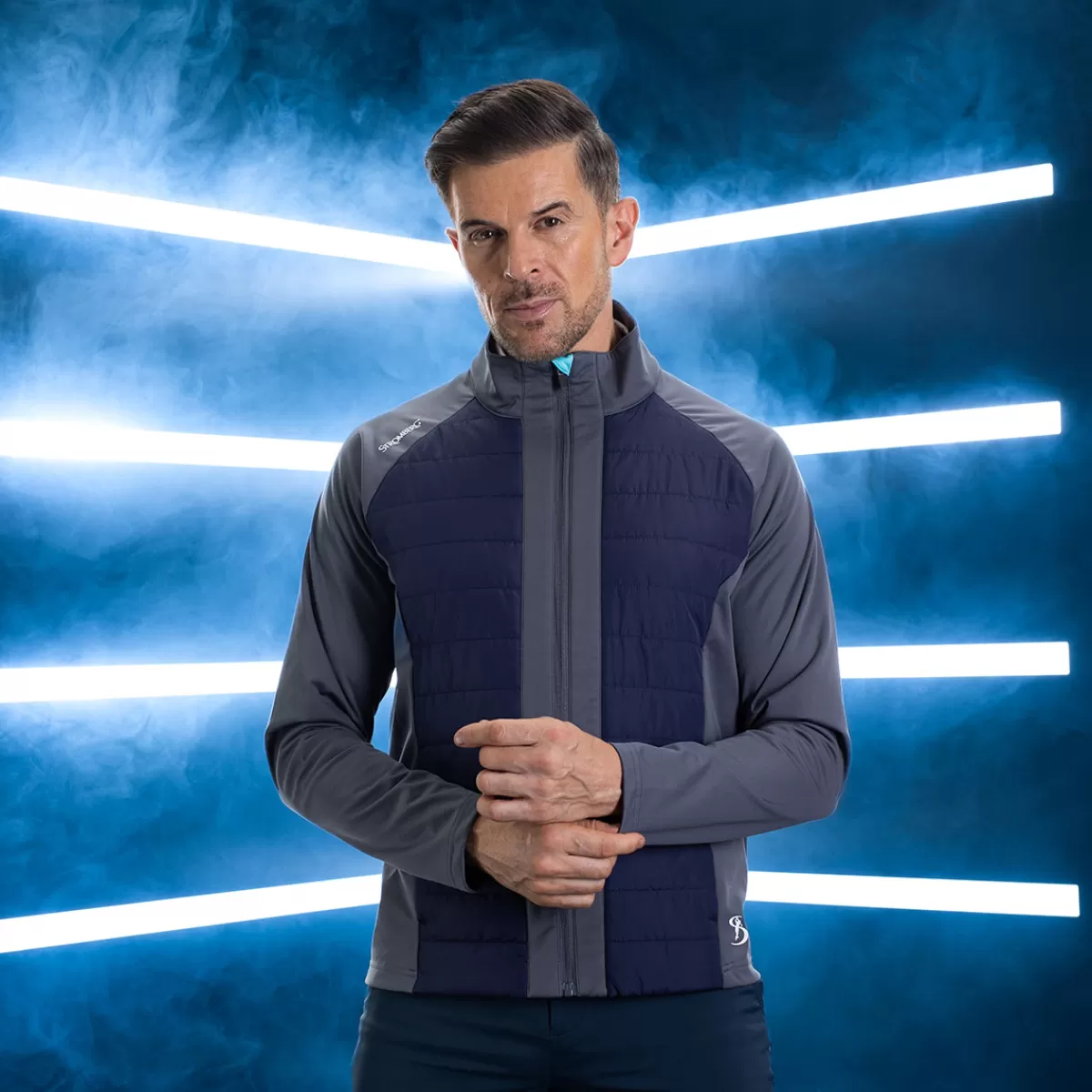 Discount Stromberg Men's Panel Hybrid Golf Jacket Peacoat/Castlerock