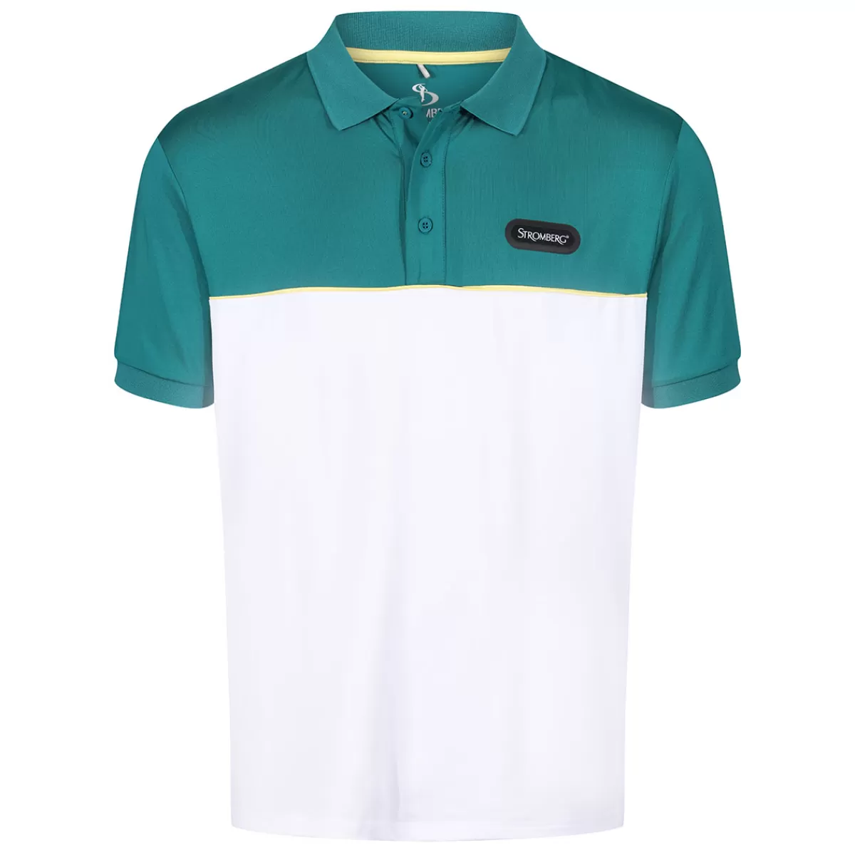 Shop Stromberg Men's Willis Colour Block Golf Polo Shirt Everglade/White