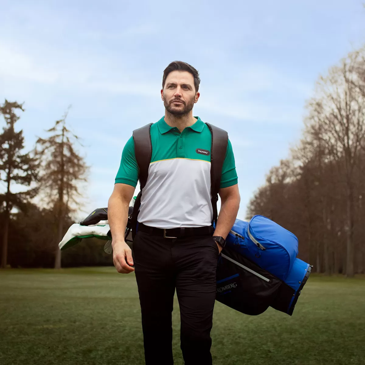 Fashion Men's Willis Colour Block Golf Polo Shirt Men Men's Golf Polo Shirts