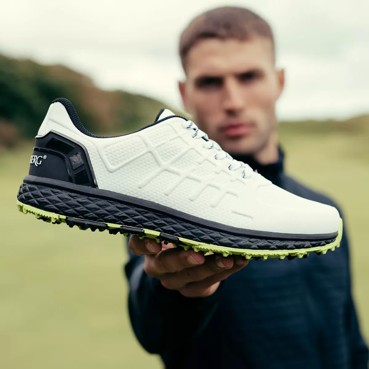 Shop Stromberg Razor Spikeless Shoes White/Black/Lime