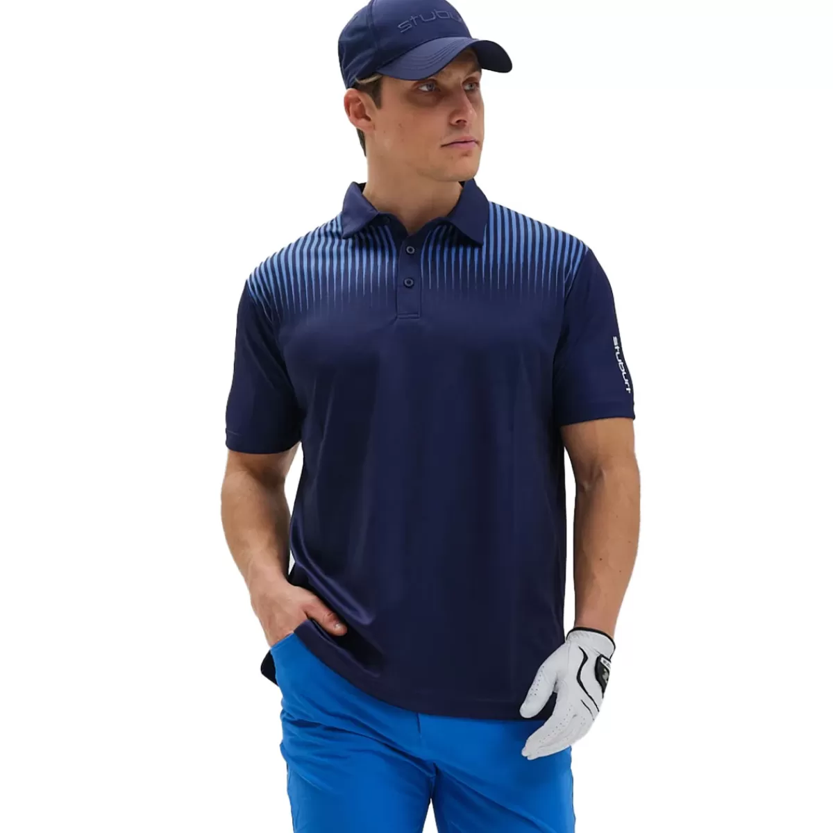 Shop Stuburt Men's Pebble Stretch Golf Polo Shirt Midnight