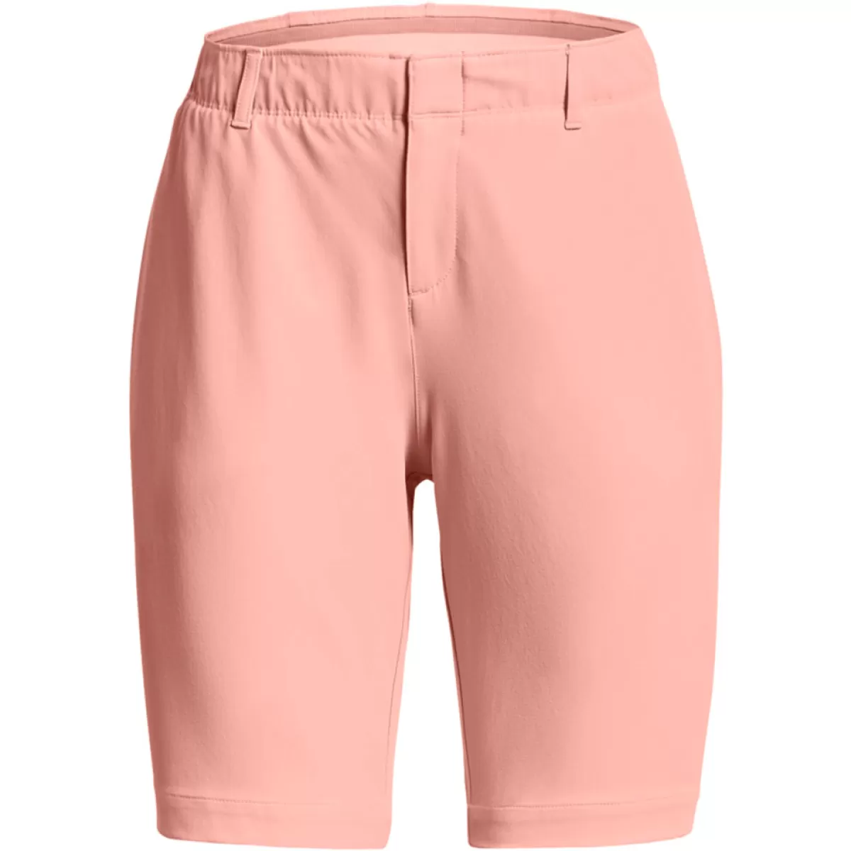 Best Under Armour Ladies Links Stretch Golf Shorts Pink Sands/Metallic Silver