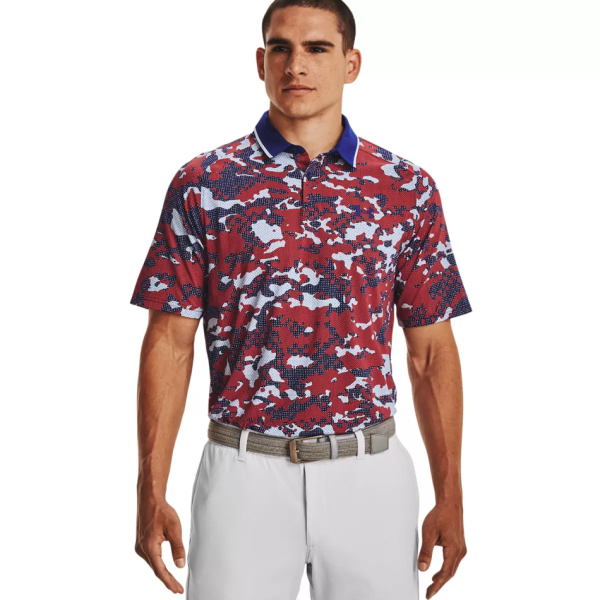 Discount Under Armour Men's Iso-Chill Charged Camo Golf Polo Shirt Oxford Blue/Bauhaus Blue