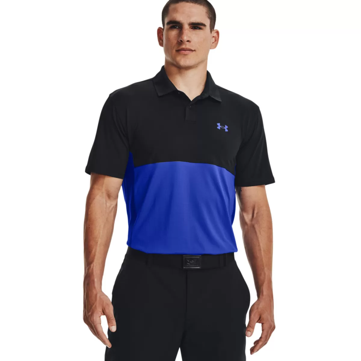 Online Men's Performance Blocked Stretch Golf Polo Shirt Men Men's Golf Polo Shirts