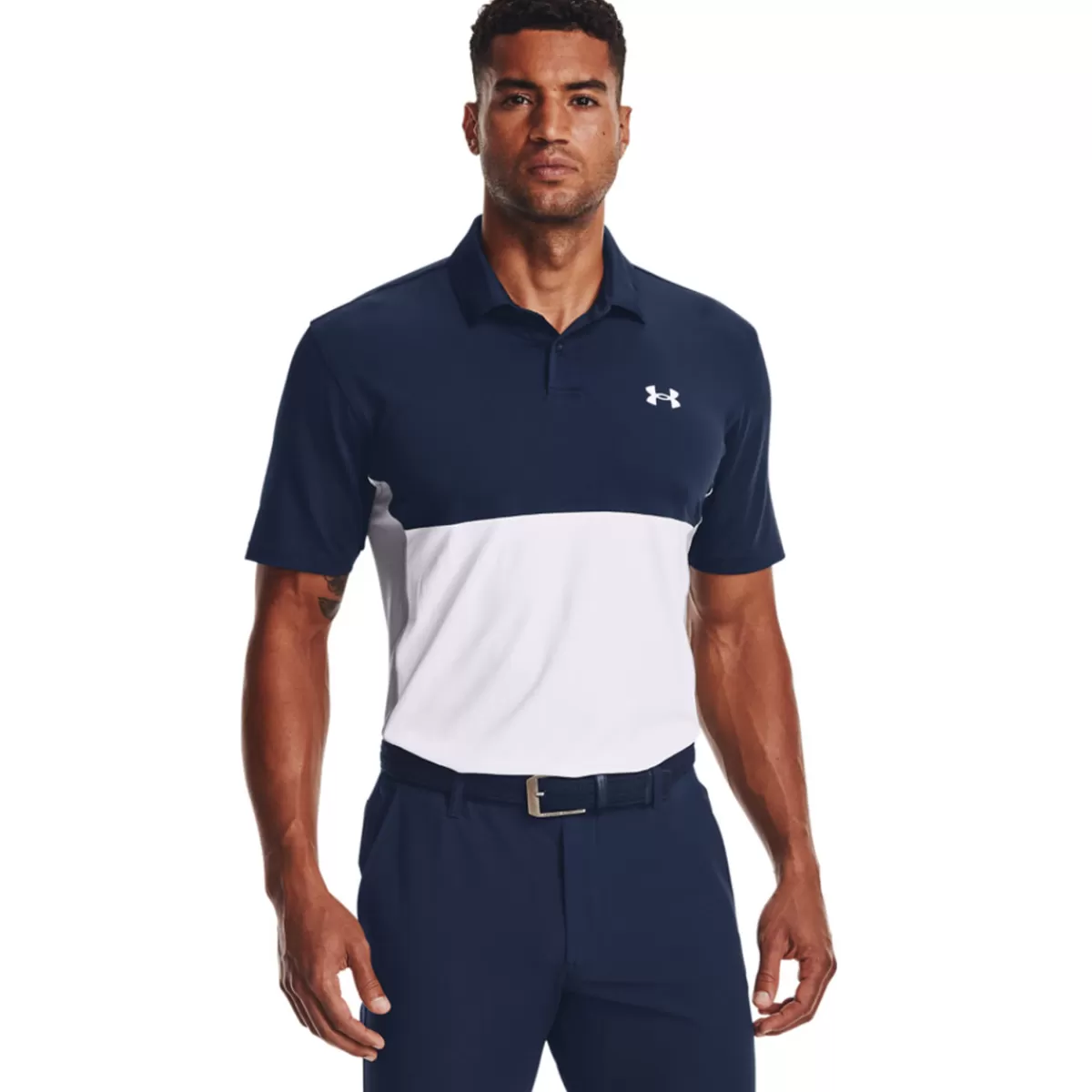 Online Men's Performance Blocked Stretch Golf Polo Shirt Men Men's Golf Polo Shirts
